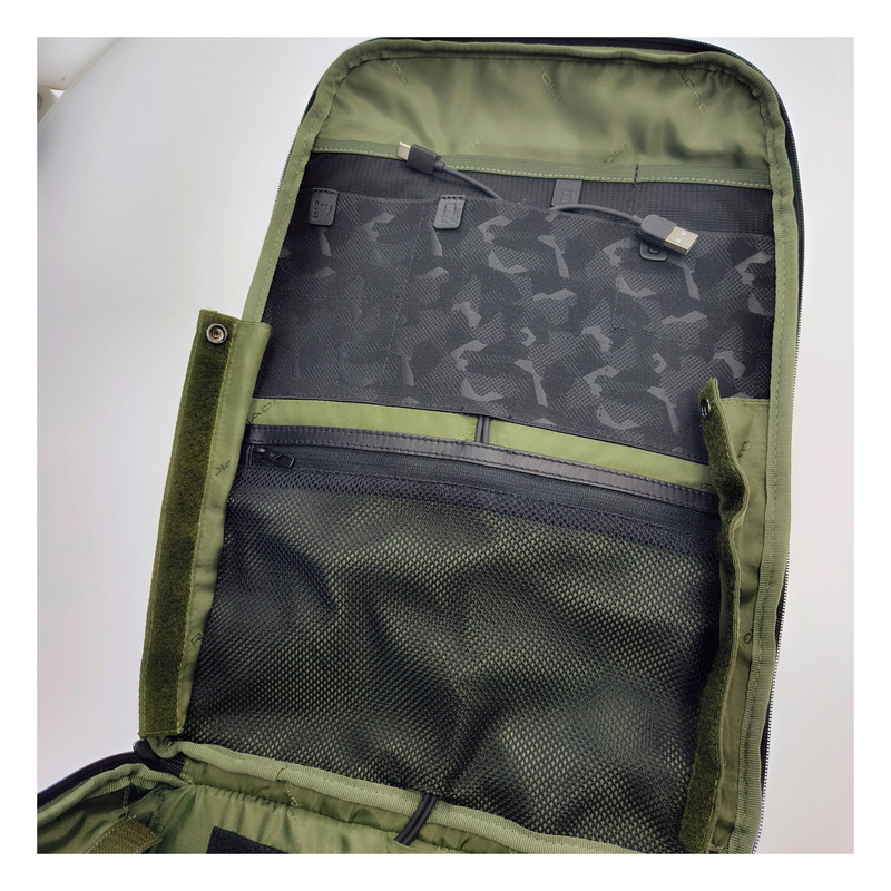 Gray fabric backpack-null