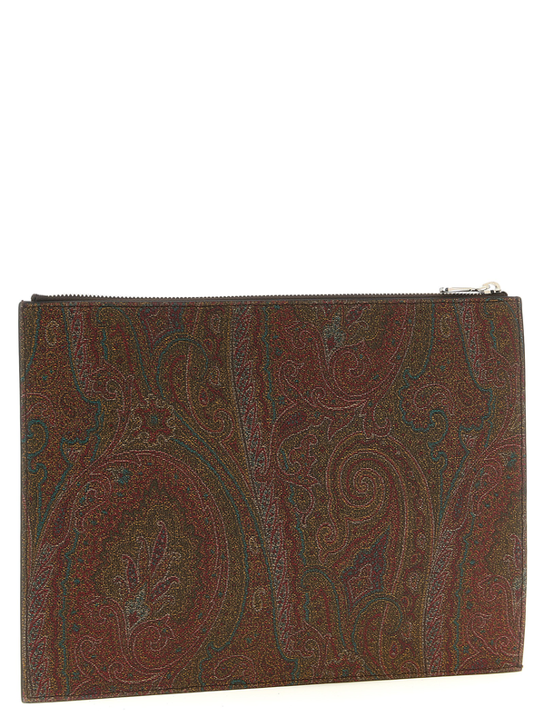 Brown cotton clutch bag-null