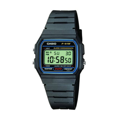 Casio collection f-91w-1yeg unisex watch, Black, medium