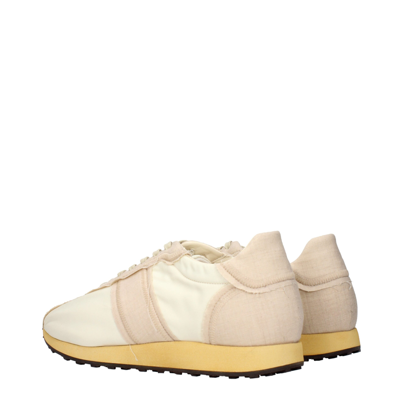 Beige fabric athletic sneakers-null