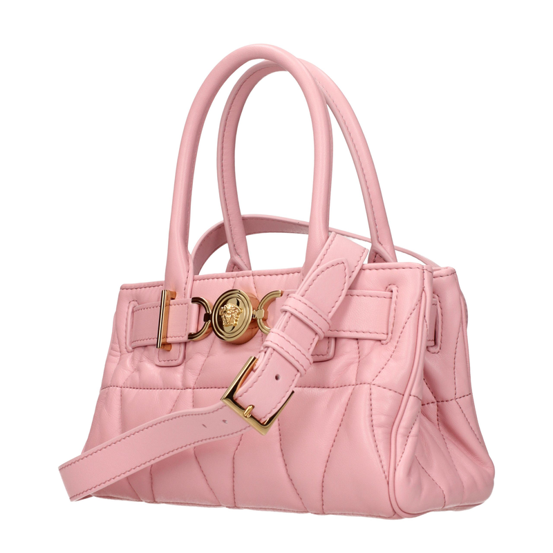 Pink leather handbag-null