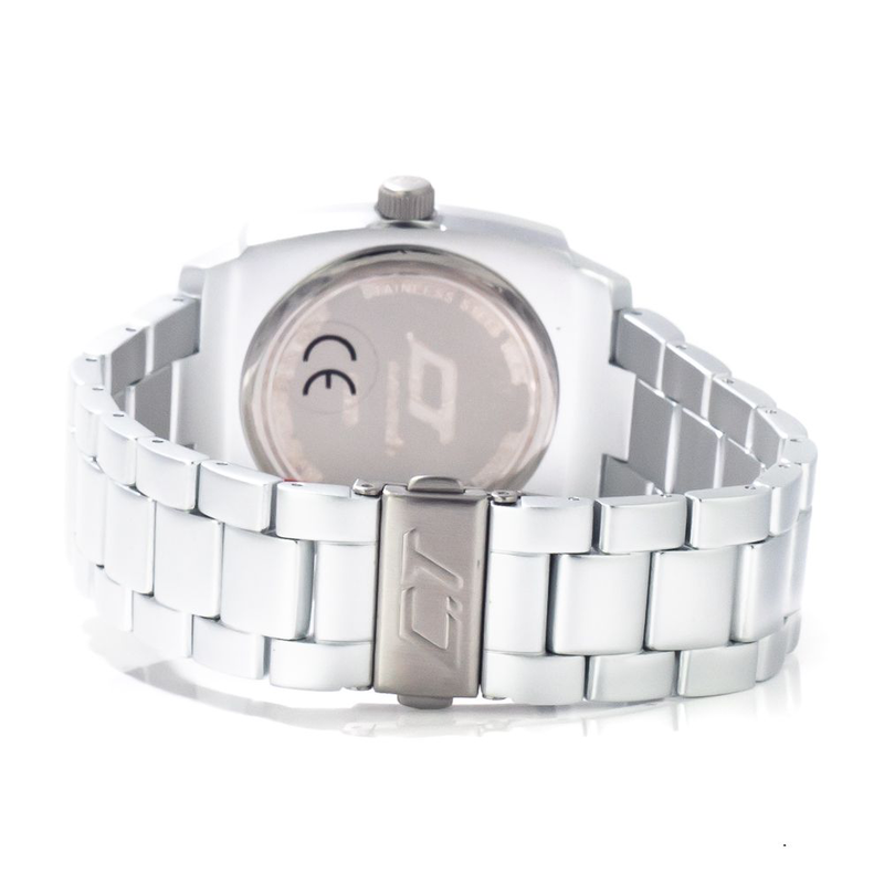 Silver aluminum dress watch-null