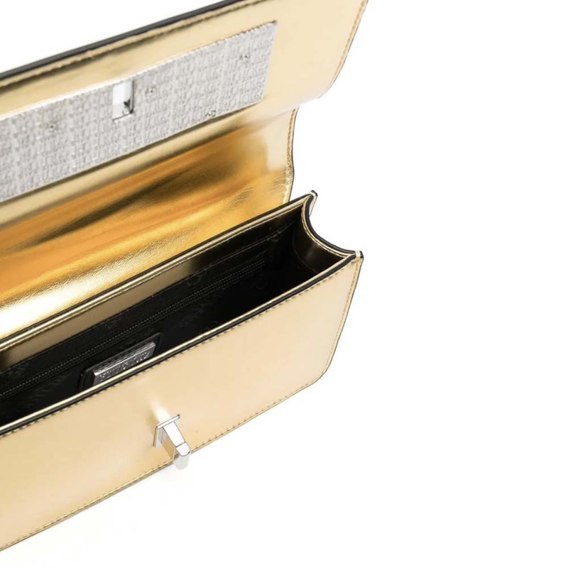 Silver logo golden shoulder bag-null