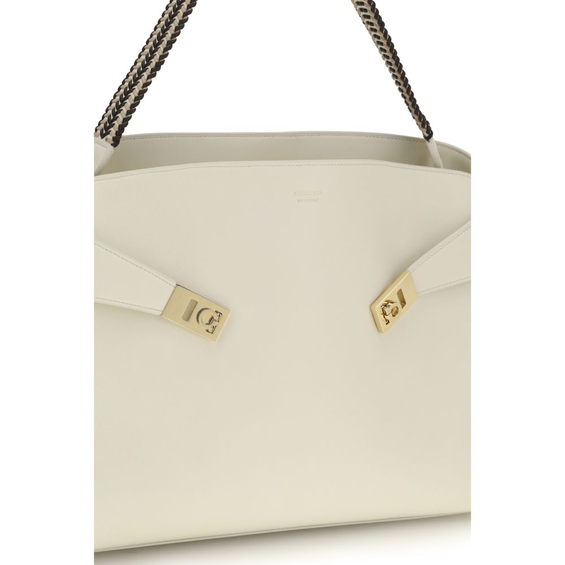 Beige calf leather bos taurus shoulder bag-null