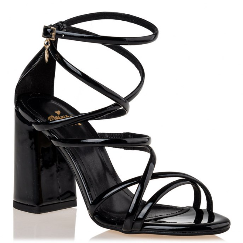 Electricity shiny sandals  , black-null