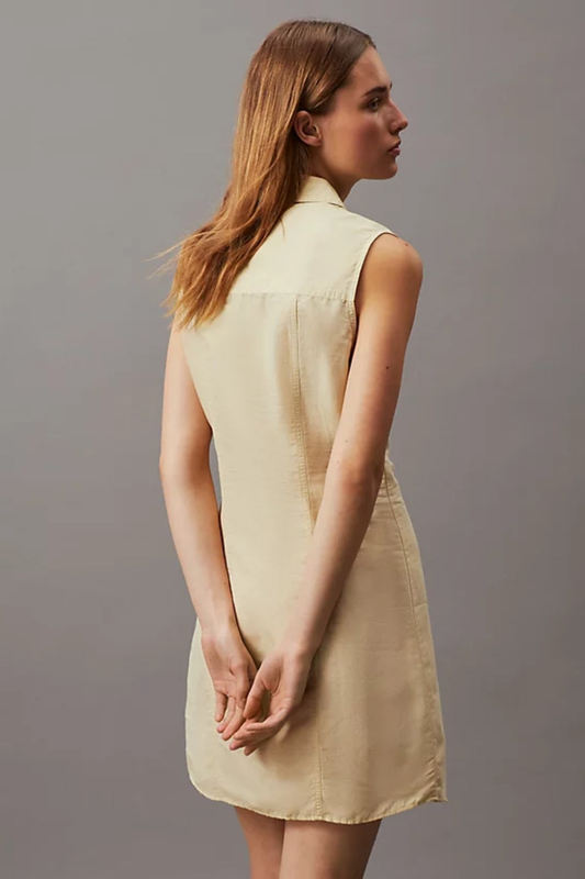 Sleeveless shirt dress-null