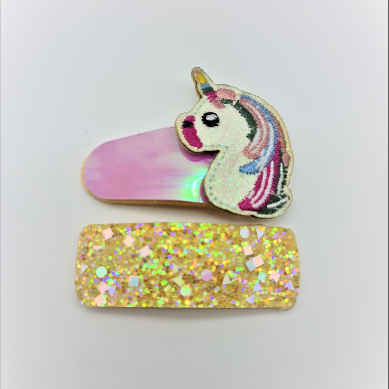 Migant children unicorn glitter hair clips-null