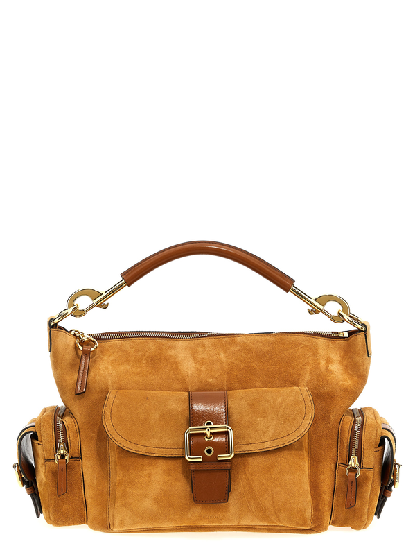 Brown calfskin shoulder bag-null