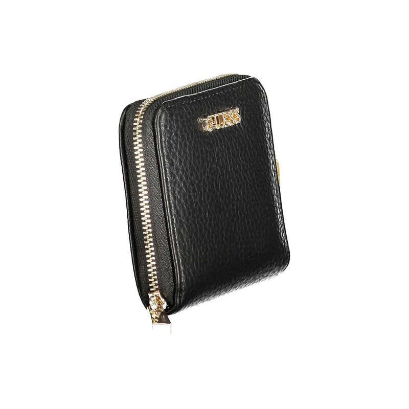 Black polyurethane women wallet-null