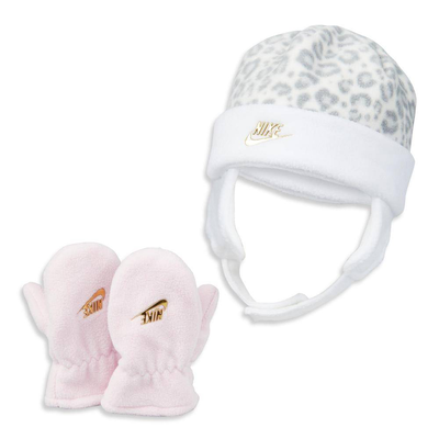 Nike leopard baby trapper set, White / Pink / Gold, medium