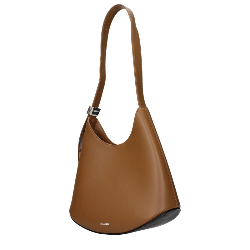 Brown leather shoulder bag-null