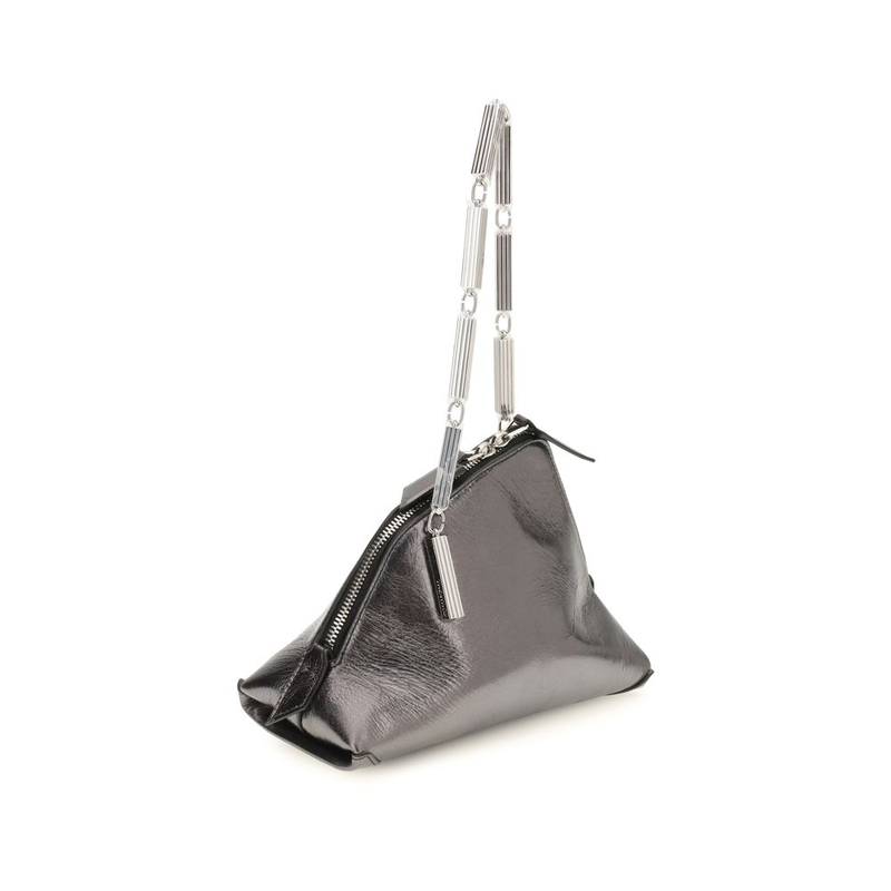 Silver calf leather bos taurus handbag-null