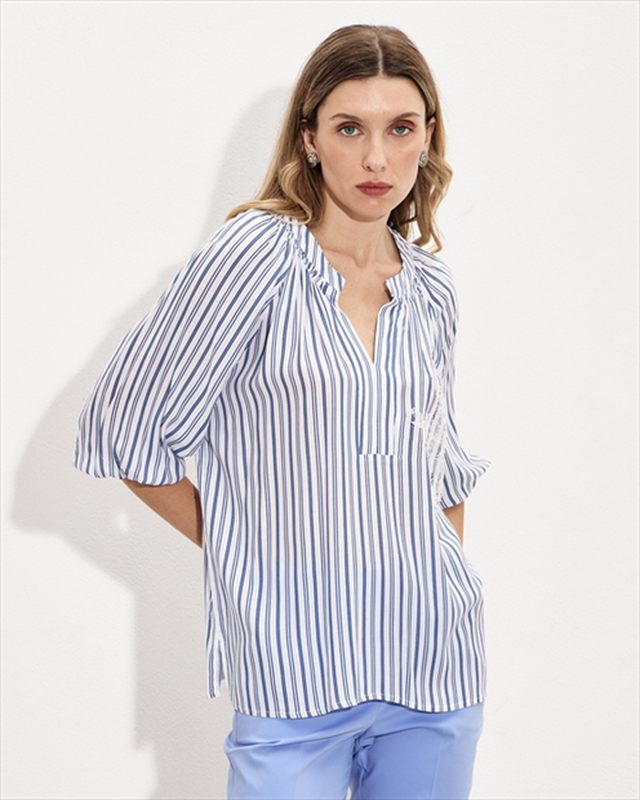 Blouse stripe lace image number null