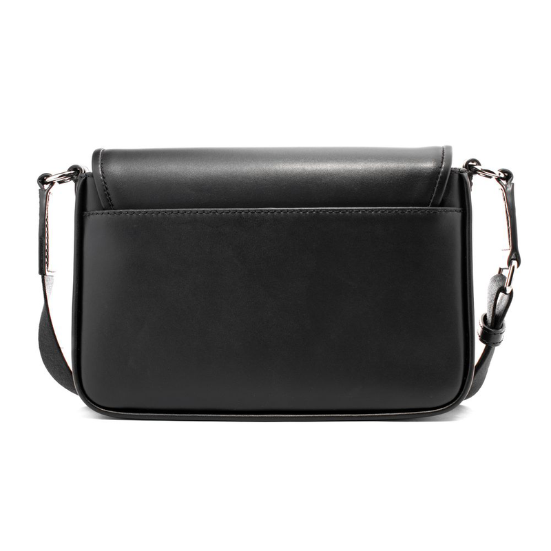 Black leather shoulder bag-null
