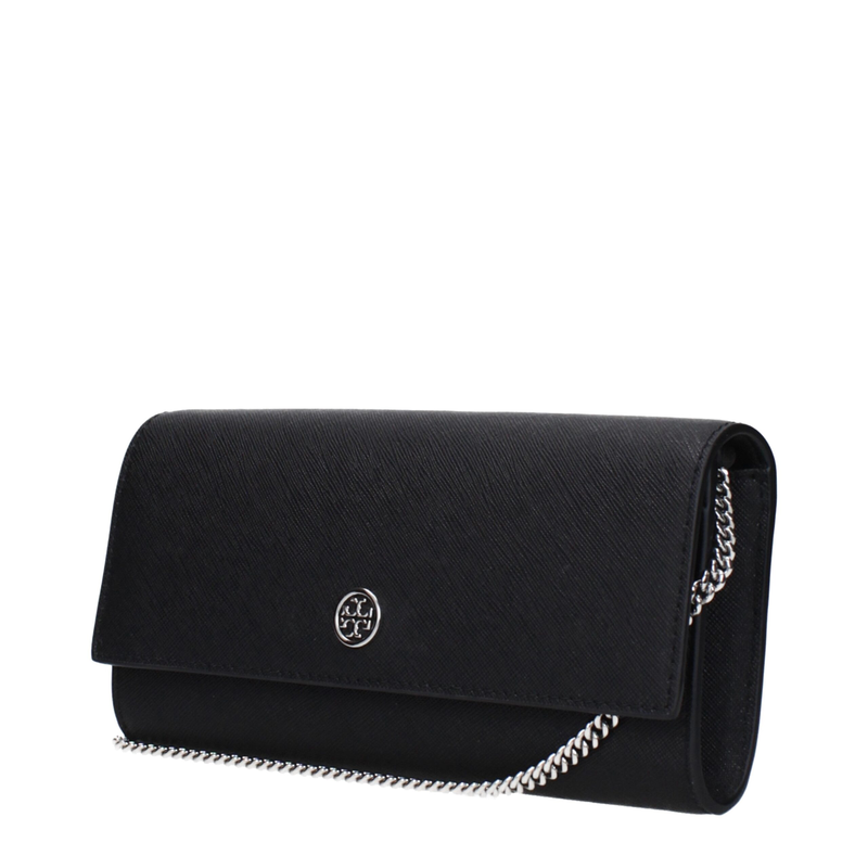 Black leather clutch bag-null
