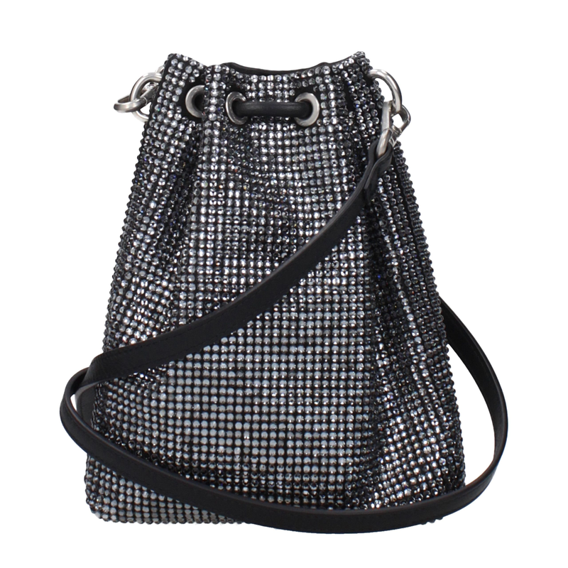 Black satin crossbody bag-null