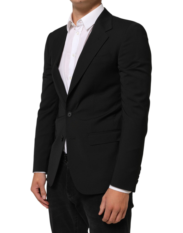 Black staff 2 buttons suit jacket blazer-null