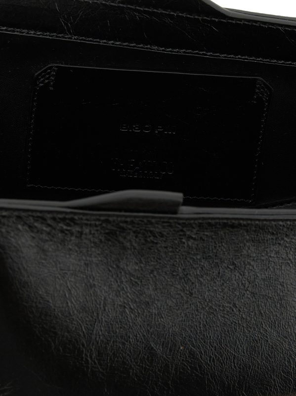 Black calfskin clutch bag-null