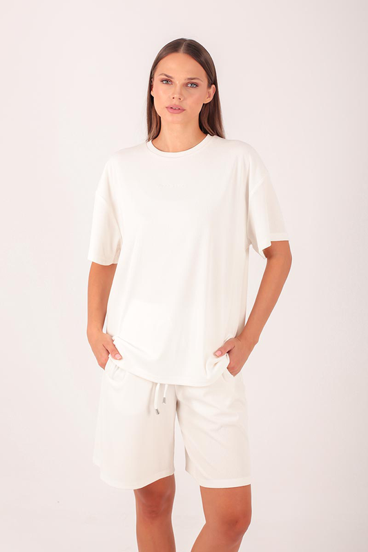 Alegre ribbed vermouda shorts off-white-null