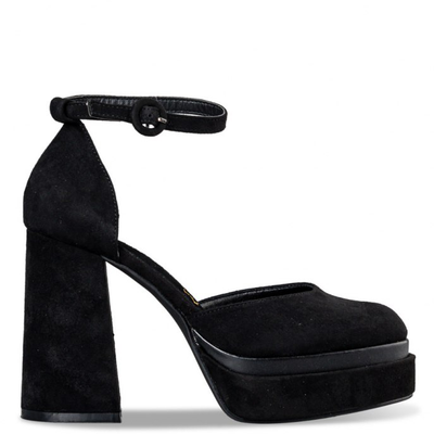 Platform heel pumps  , black, Black, medium