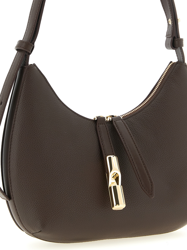 Brown calfskin shoulder bag-null