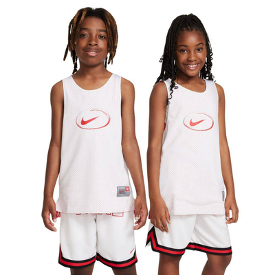 Kids culture of basketball reversible jersey tank, White / Red, medium