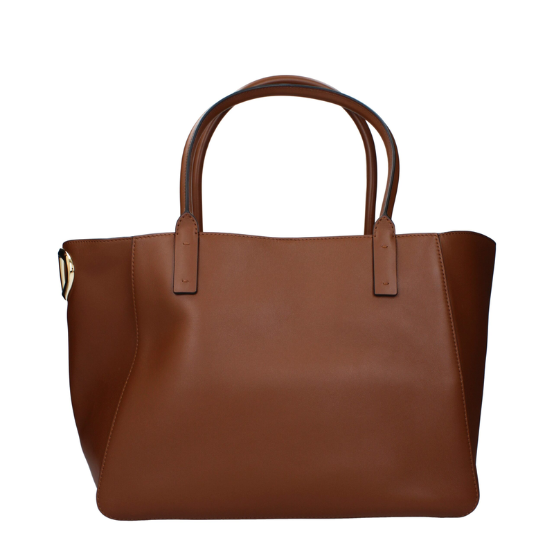 Brown leather handbag-null