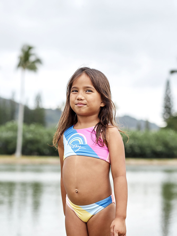 Product image: Roxy teenie girls touch of rainbow - crop top bikini set (er-null