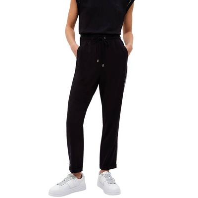 Eco friendly gging pants with applique gemstones, Black, medium