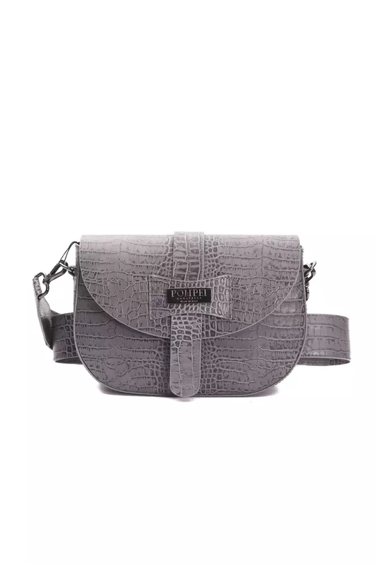 Gray leather women crossbody bag-null