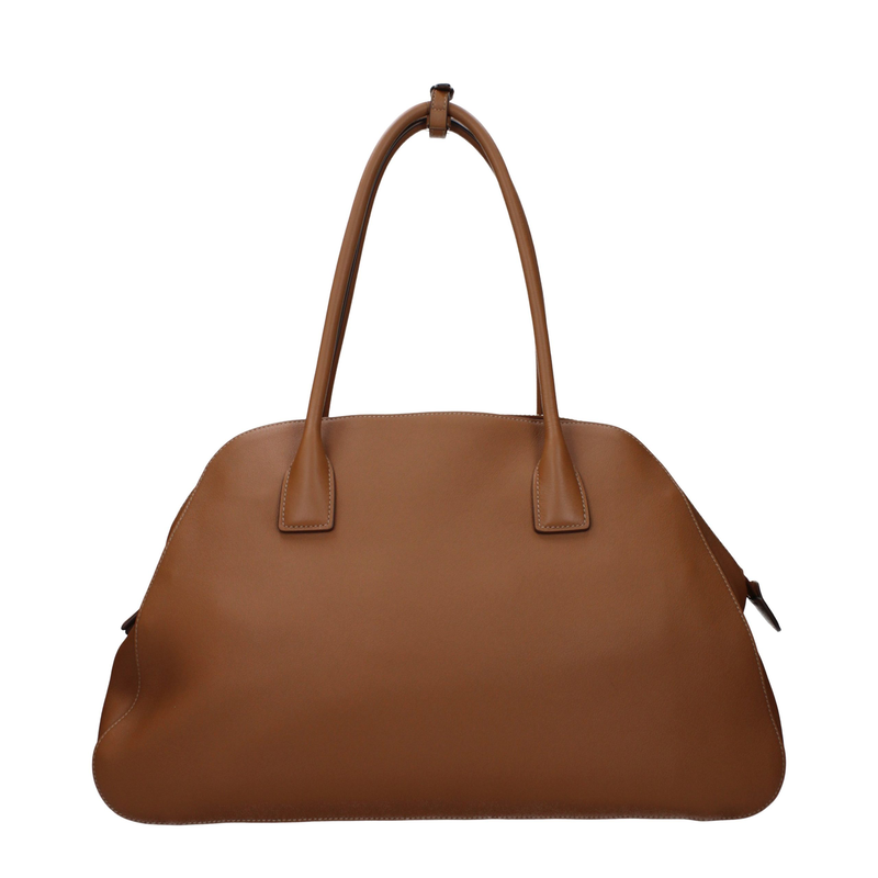 Brown leather shoulder bag-null