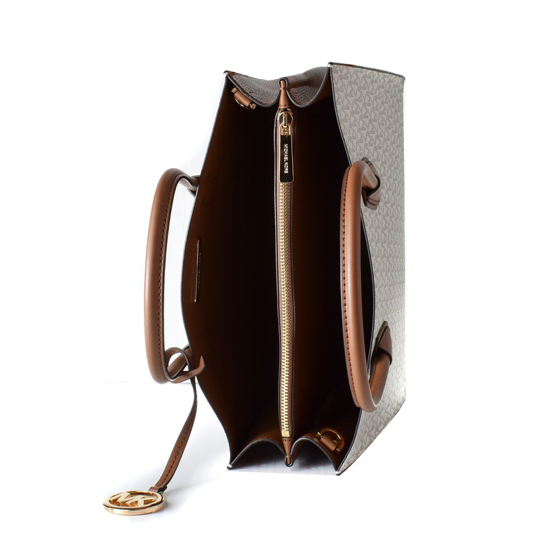 Gray leather handbag-null