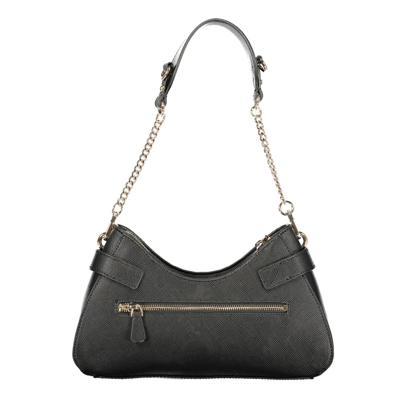 Black polyurethane women's handbag-null