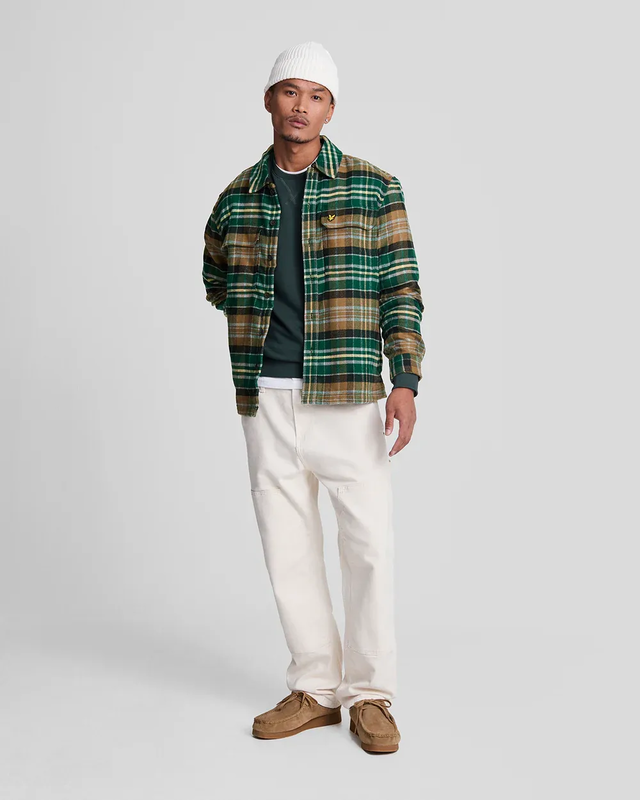 Product image: Check flannel overshirt x351 argyle teal/ heritage taupe-null