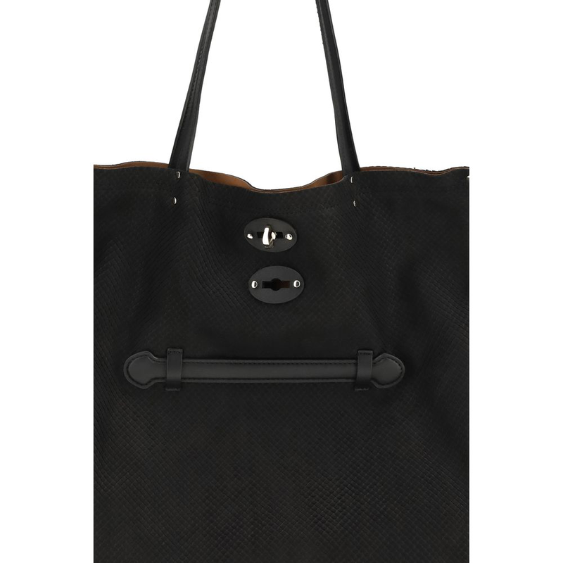 Black calf leather bos taurus shoulder bag-null