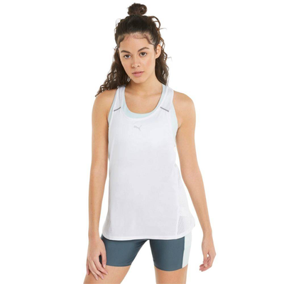 Marathon womens running tank top, White, medium