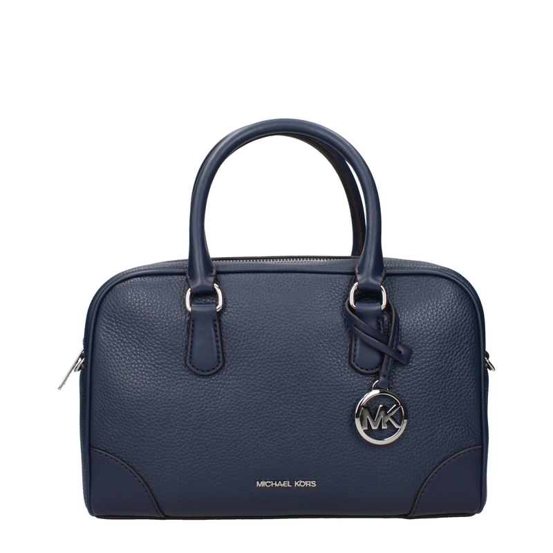 Blue leather handbag-null