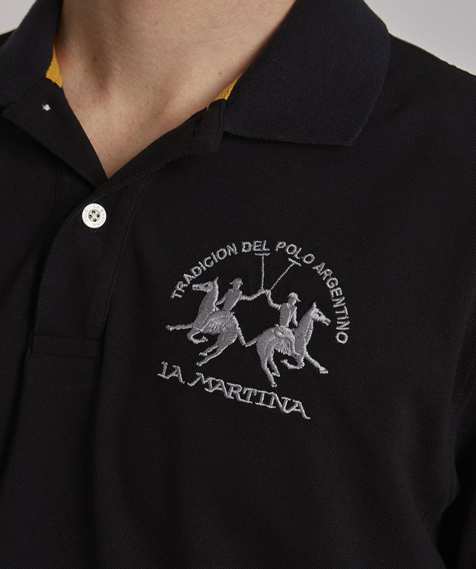 La martina man polo basic long sleeve piquet stretch ccmp03-null