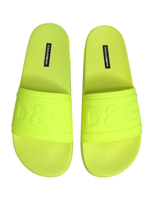 Green rubber slides sandals beachwear shoes-null