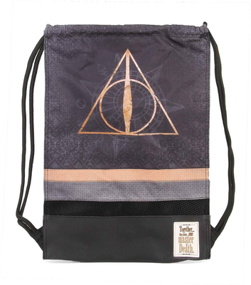 Harry potter deathly hallows black drawstring bag 48cm