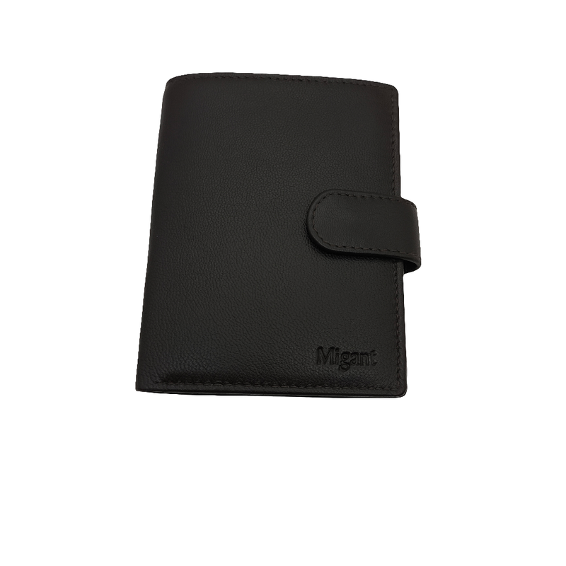 Migant design 100% Genuine black and brown color cow men leather wallet - 10 credit card slots, 2 note compartments, and secure coin pocket-null