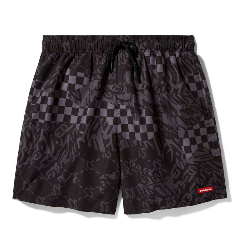 3am check pattern swim short-null