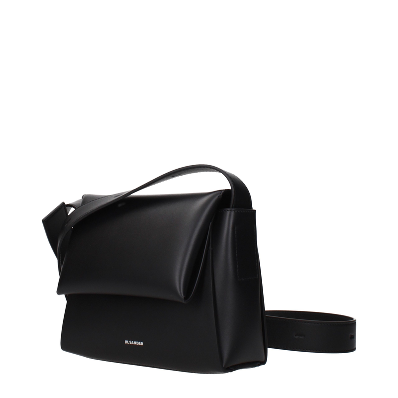Black leather crossbody bag-null