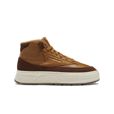 Reebok women club c geo mid shoes (gz2235), Brown, medium