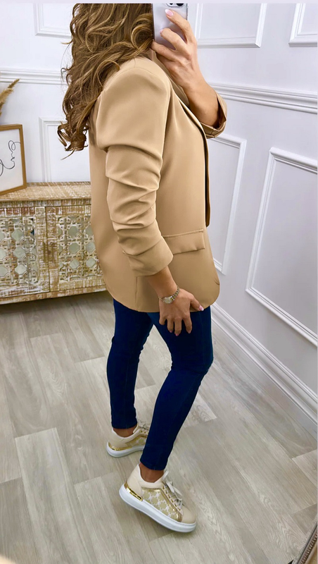 Product image: Blazer with rushed sleeves camel-null