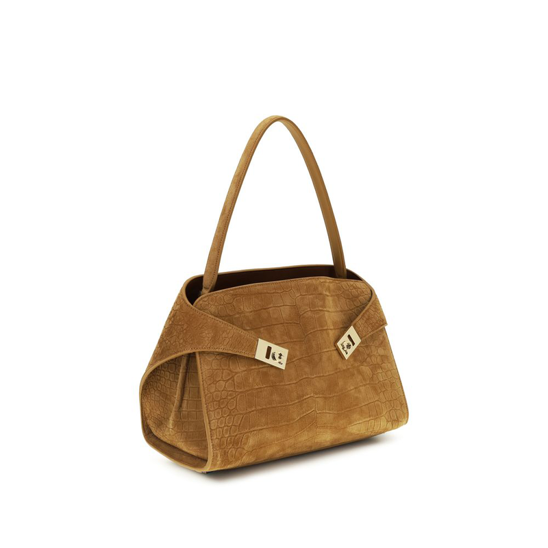 Beige goatskin shoulder bag-null