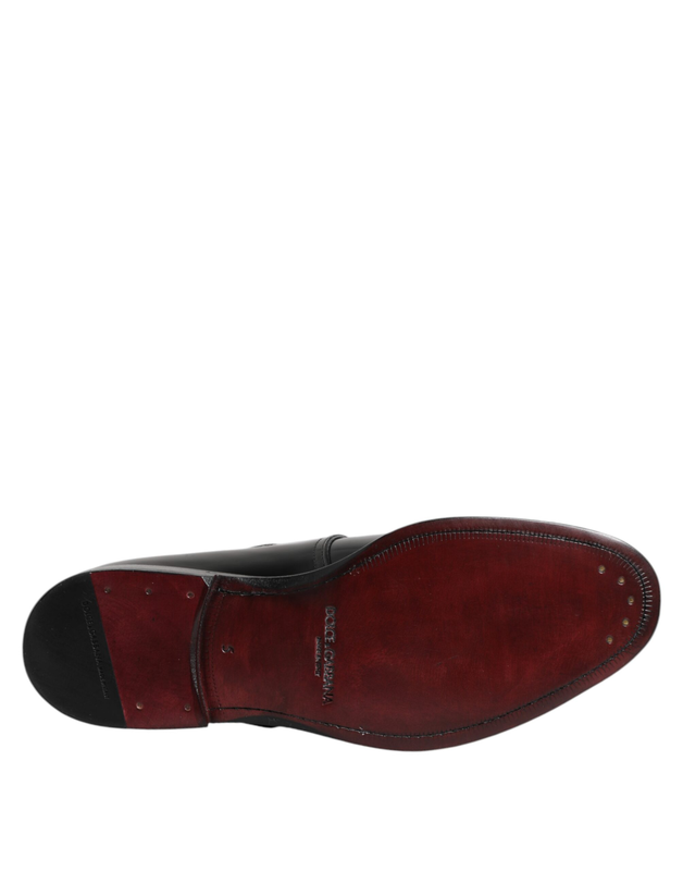 Black leather monk strap derby formal shoes-null
