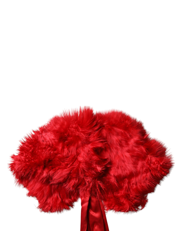 Red alpaca fur women neck warmer winter scarf-null