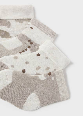 Σετ 4 ζευγαρια καλτσακια, Beige Εντονο, medium