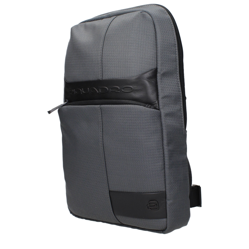 Gray fabric crossbody bag-null